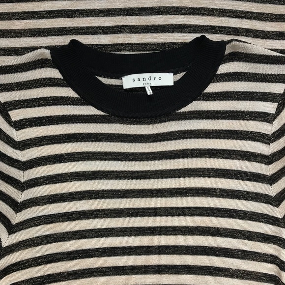 Sandro Lurex Stripped Dress - Picture 2 of 3